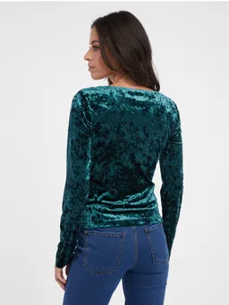 Petrol Blue Women's Velvet Top