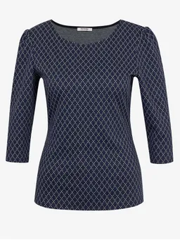 Dark Blue Patterned Women's T-Shirt
