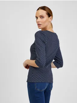 Dark Blue Patterned Women's T-Shirt