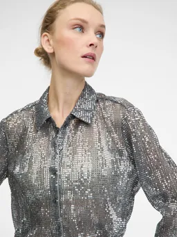 Silver Collared Blouse for Women