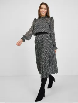 Black Patterned Women's Blouse