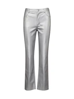 Silver Women's Straight-Fit Trousers