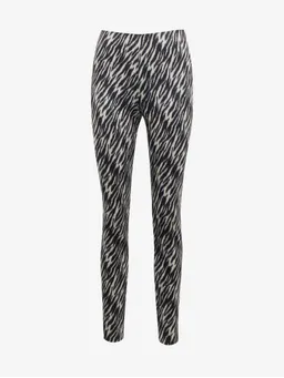 Women's Suede Trousers with Black and White Pattern