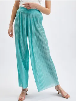  Women's Wide-Leg Trousers in Turquoise