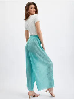 Women's Wide-Leg Trousers in Turquoise