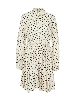 Women's Knee-Length Cream Shirt Dress