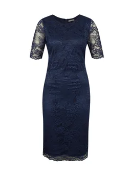 Women's Blue Knee-Length Pencil Dress