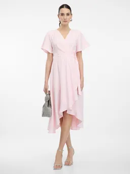  Women's Light Pink Midi Dress