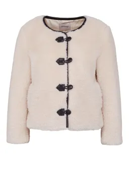 Women's Cream Faux Fur Jacket