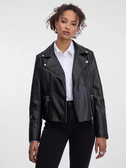 Women's Black Faux Leather Jacket