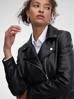 Women's Black Faux Leather Jacket