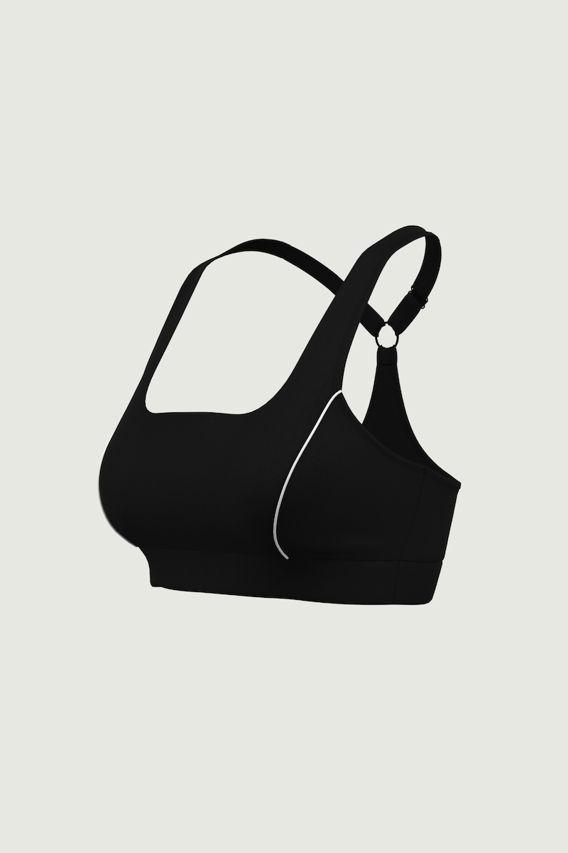 Black Solid All Day Square Neck Bra