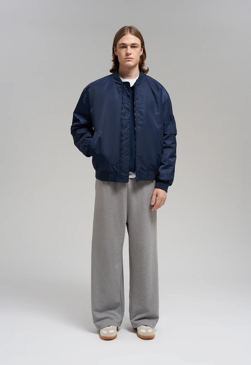 Quilted Hooded Bomber Jacket with Water-Repellent Coating