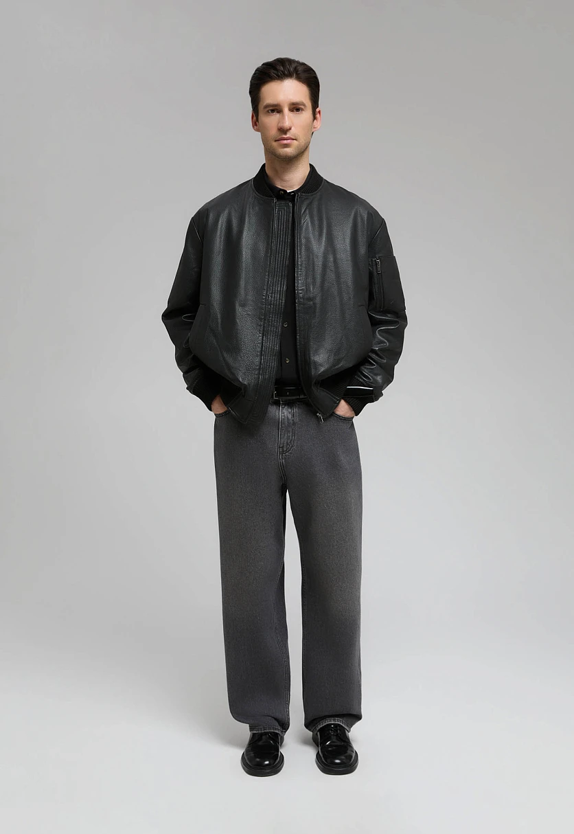 Genuine Leather Bomber Jacket