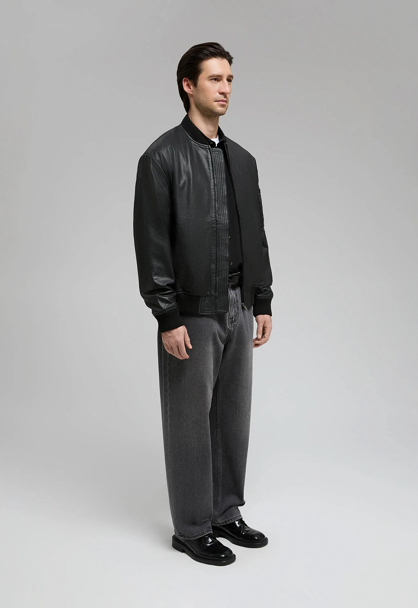 Genuine Leather Bomber Jacket