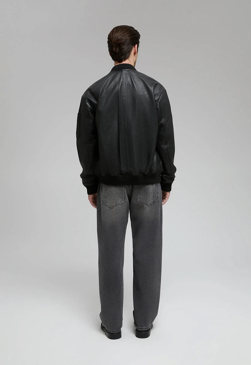 Genuine Leather Bomber Jacket