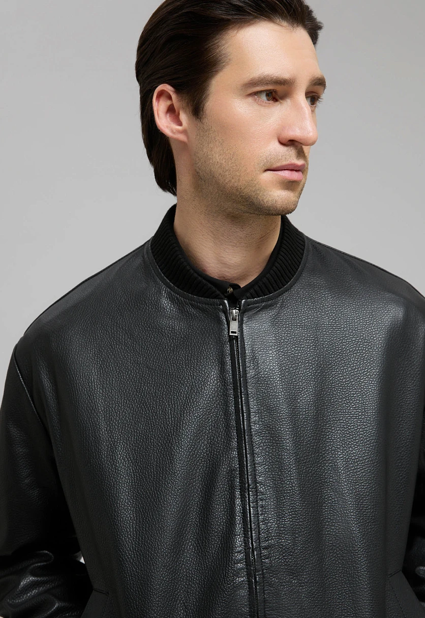Genuine Leather Bomber Jacket