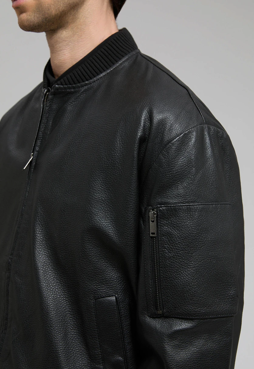 Genuine Leather Bomber Jacket