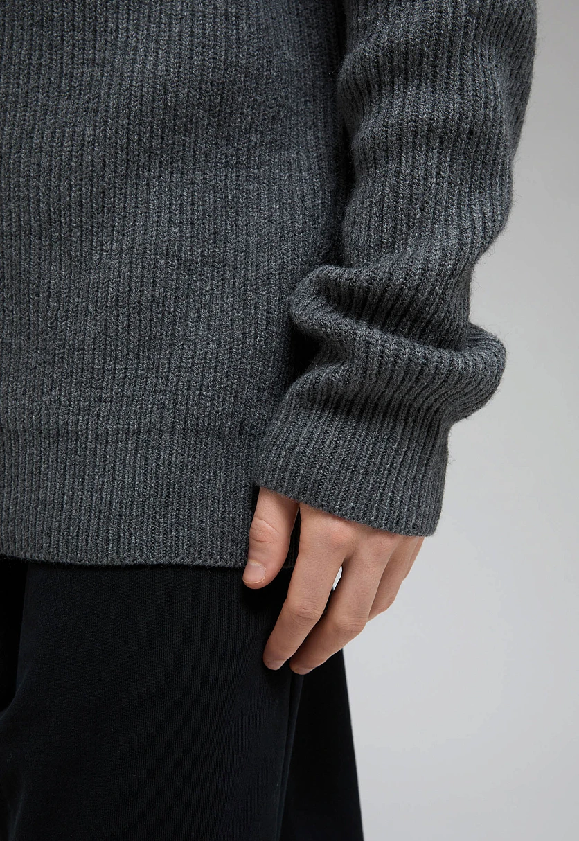Wool Blend Zip-Up Cardigan