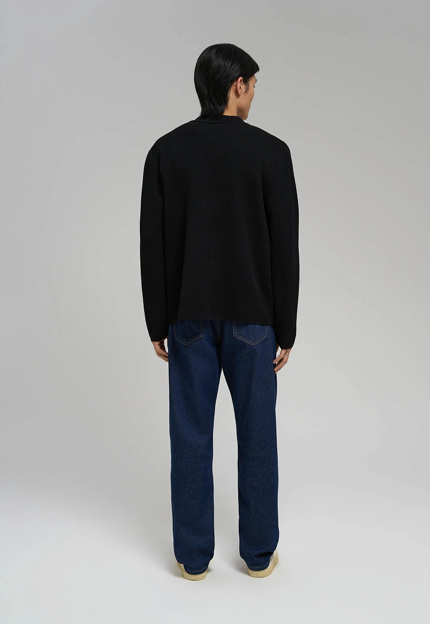 Zip-Up Cardigan with Stand Collar