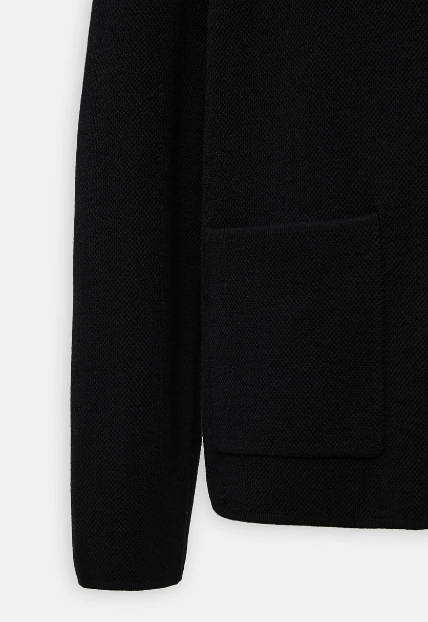 Zip-Up Cardigan with Stand Collar