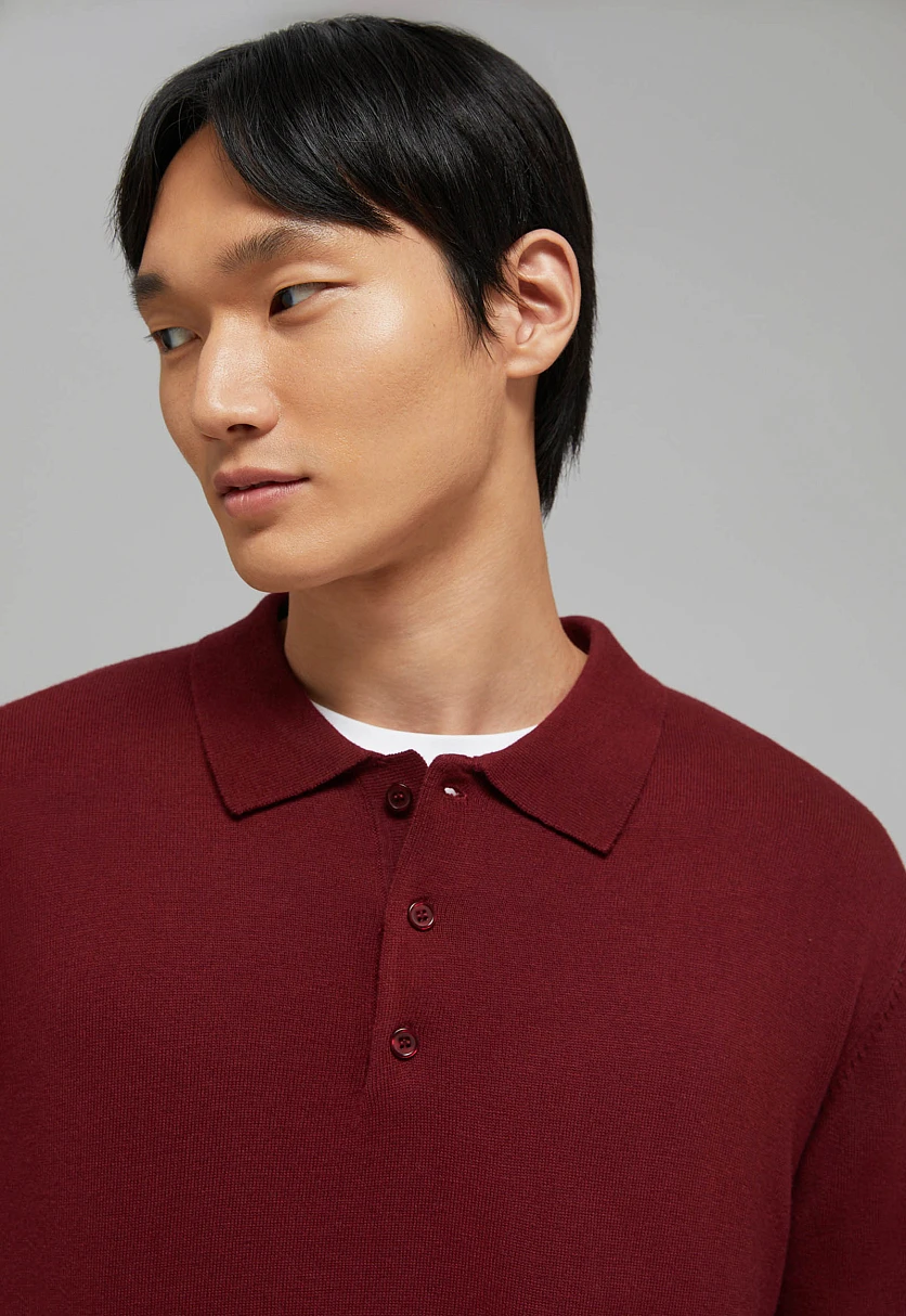 Wool Blend Polo Jumper
